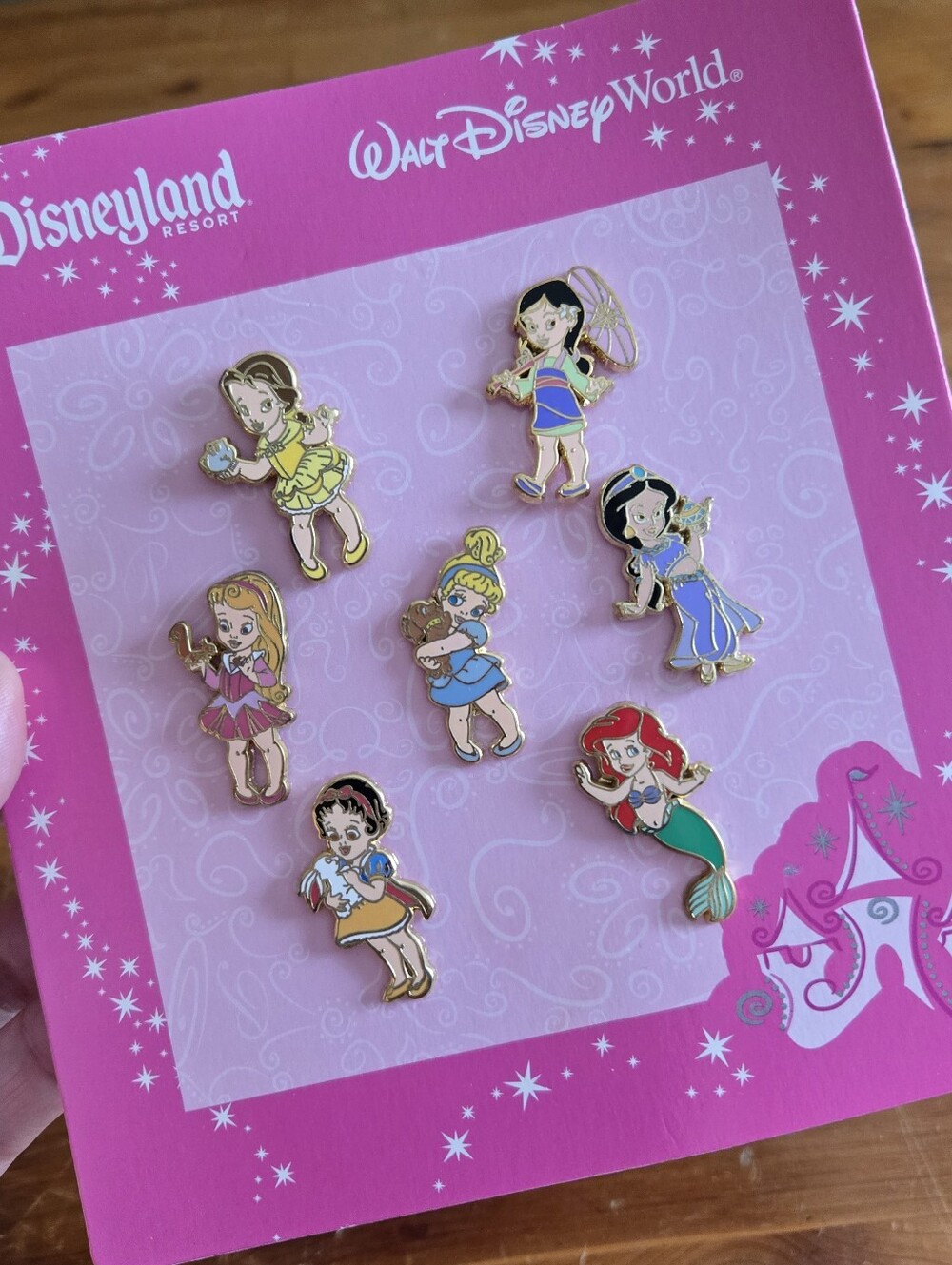 NEW Princess Babies Disney trading pins set of 7 authentic vintage collection